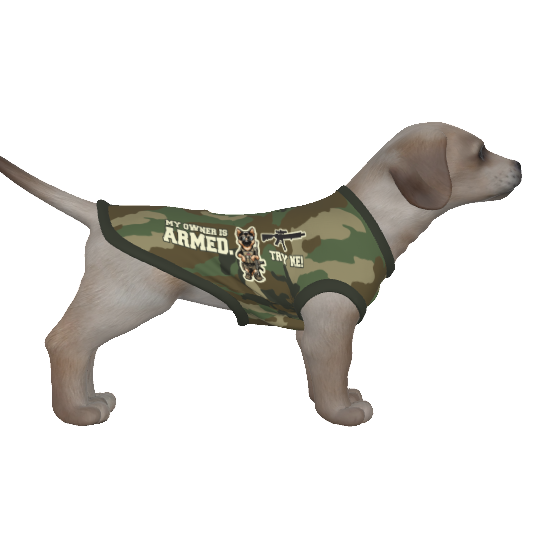 German Shepard- Camo - My Owner Is Armed- Puppy Tank Top